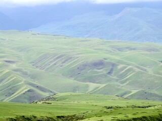 Obraz premium Kalajun Grassland (Karakun Grassland) is a renowned natural landscape in the Tashkurgan area of Xinjiang, China, located in the southern part of Tekes County.