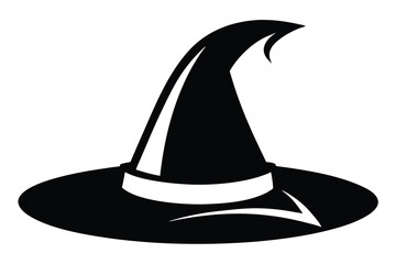 Elegant Black Witch Hat with a Stylish Curved Tip for Halloween Costume