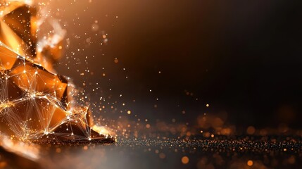 This abstract image illustrates glowing particles and light, creating a captivating visual experience that represents energy, innovation, and endless possibilities in modern design.