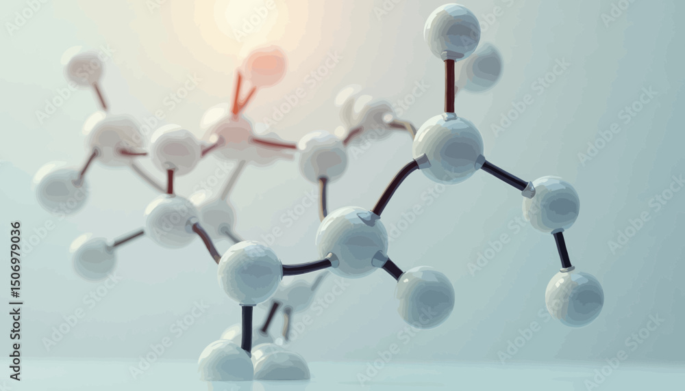 Poster 3d render of a complex molecular structure