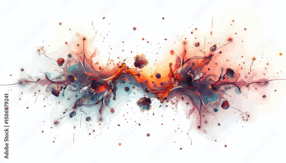 Poster abstract colorful explosion with dynamic movement and intense texture