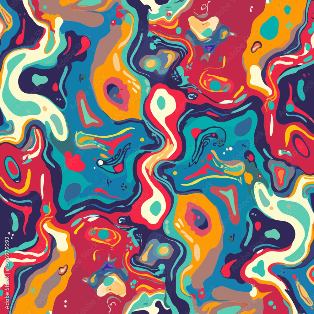 Poster abstract colorful fluid swirls background design