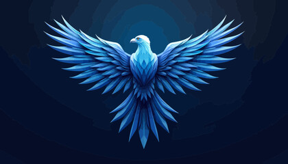 Obraz premium Blue Crystal Eagle Pixel Art