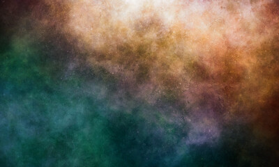 blue, green  and gold  outer space  nebula  background