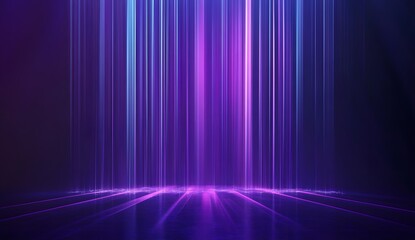 Blue and purple light streaks on a dark background presentation design