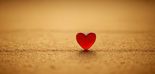Fototapeta premium red heart on the ground