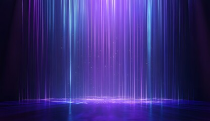 Blue and purple light streaks on a dark background presentation design