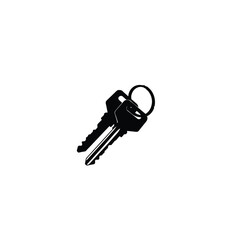 Silhouette of house key on white background