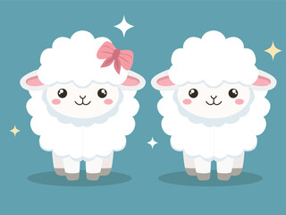 cute sheep, sheep mascot, white sheep for logo icon and illustration
