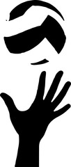 Silhouette of a Hand and a Volleyball  vector design