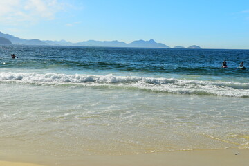 Rio de Janeiro, Brazil, May 19, 2025: Copacabana Beach is a beach located in the Copacabana...