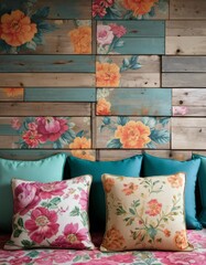 fictional work on cushions and rooms