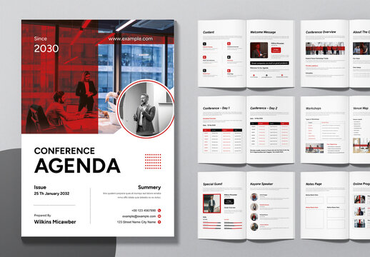 Conference Agenda Brochure Layout