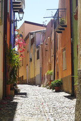 The old street in Bosa, Sardinia, Italy	