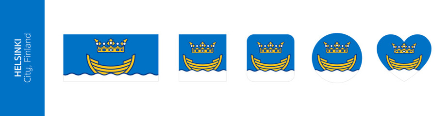 Flag of Helsinki or Helsingfors city, Finland