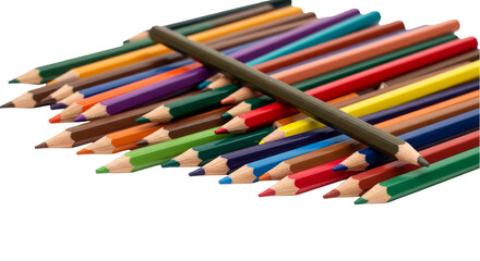 Isolated Color Pencils Set With Transparent Background Design Art