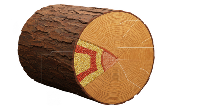 3d Illustration Close up Of Wood Log Cross Section Rings Texture