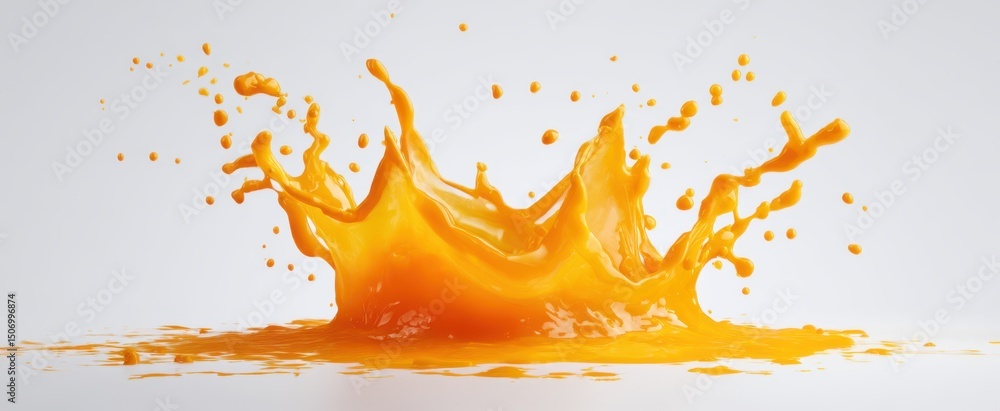 Poster the vibrant orange splash creating an energetic and refreshing visual effect.