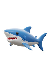 Obraz premium 3d Illustration of Blue Cartoon Shark Isolated on Transparent Background