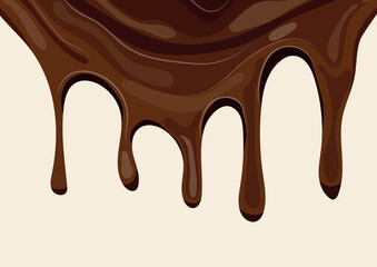 horizontal poster for Chocolate Day with melted dark chocolate dripping down
