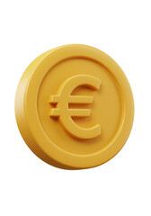 3d Illustration of Golden Euro Currency Coin for Finance Investment