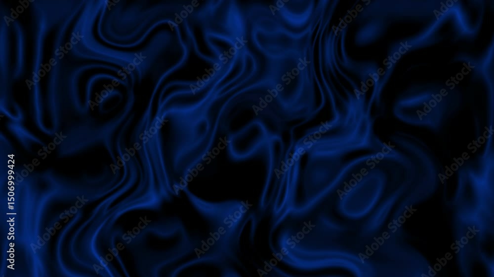 Poster abstract animated background with dark blue liquid swirl texture and flowing motion creating a myste