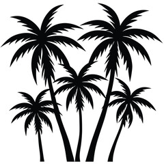 Fototapeta premium Palm Trees Vector Design with Tropical Aesthetic