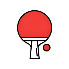 Red Ping Pong Paddle Illustration