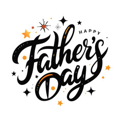 Obraz premium Happy Father's Day Black Lettering Typography Art