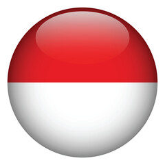 Indonesia flag button. Vector illustration	
