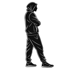 Male Silhouette in Hoodie & Jogger