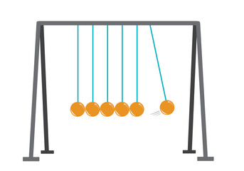 Newton's Cradle or executive ball clicker flat vector illustration. Editable Clip Art EPS10 version.