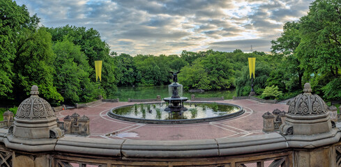 Bethesda Terrace and Fountain  in late spring