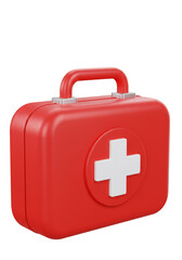 Obraz premium 3D Render First Aid Kit with Transparent Background for Medical Emergency
