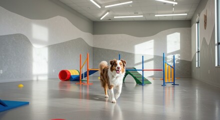 Dog Running Agility Course Indoor