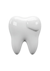 3D Render Illustration of a White Tooth with Cavity and Filling