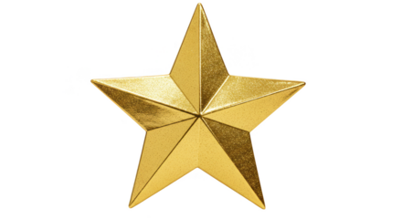 Isolated Golden Star Decoration Glitter Sparkling on Transparent Background