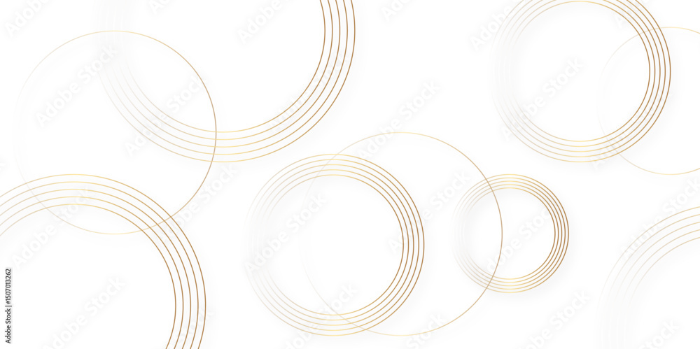 Poster modern white and golden abstract background with circle shape golden vector abstract graphic design 