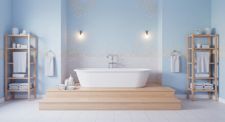 Light blue bathroom interior design
