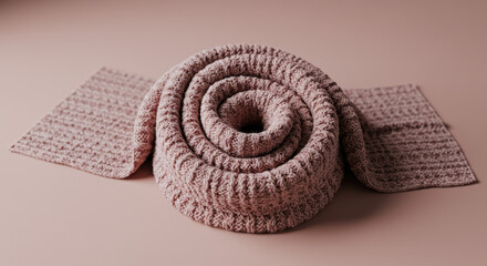 Rolled knitted blanket