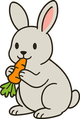 bunny eat the carrot ilustration