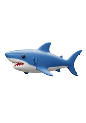 Fototapeta premium 3D Rendering Blue Shark Floating With Fins and Red Gums Illustration