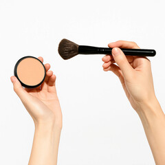 Applying Powder with Makeup Brush