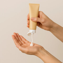 Squeezing Lotion into Hand