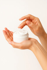 Moisturizing cream in hand