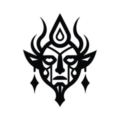 Bold Tribal Tattoo Vector Silhouette.