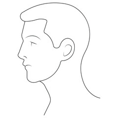 Woman head silhouette vector illustration of a girl's profile with flowing hair, ideal for beauty, fashion, or spa designs