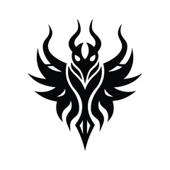 Bold Tribal Tattoo Vector Silhouette.