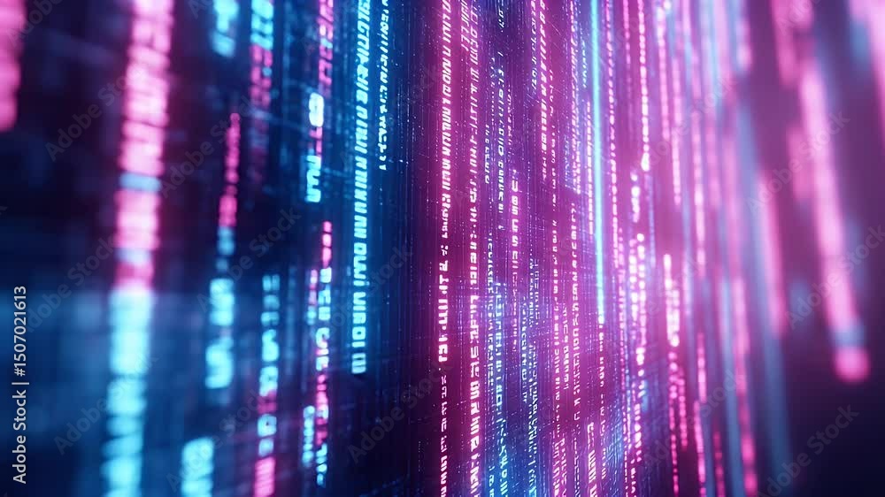 Poster abstract digital code stream