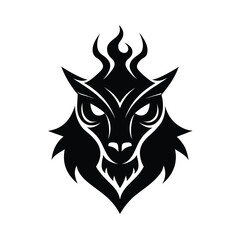 Decorative Tribal Face Icon Silhouette.